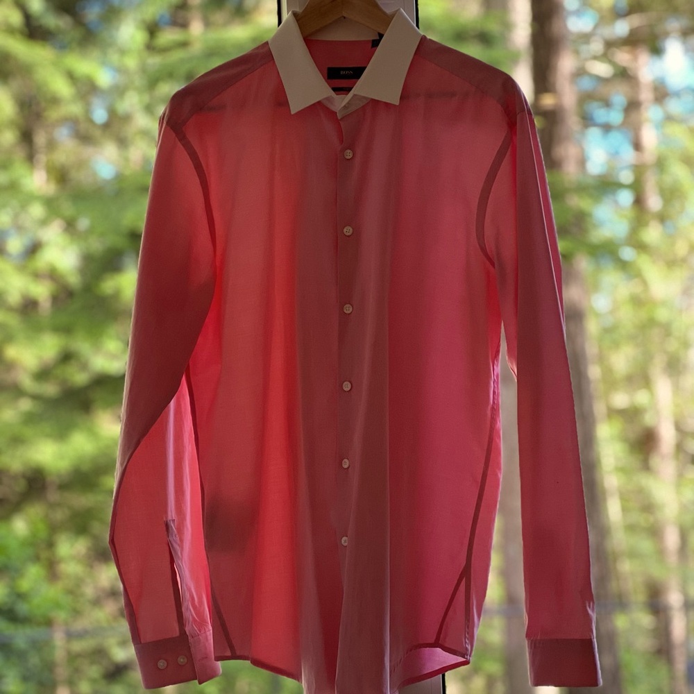 Hugo Boss Salmon Dress Shirt for Summer